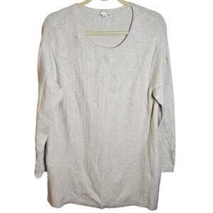 J Jill Sweater Womens Size Medium Tunic Soft Cozy Oversized Neutral Basic Work